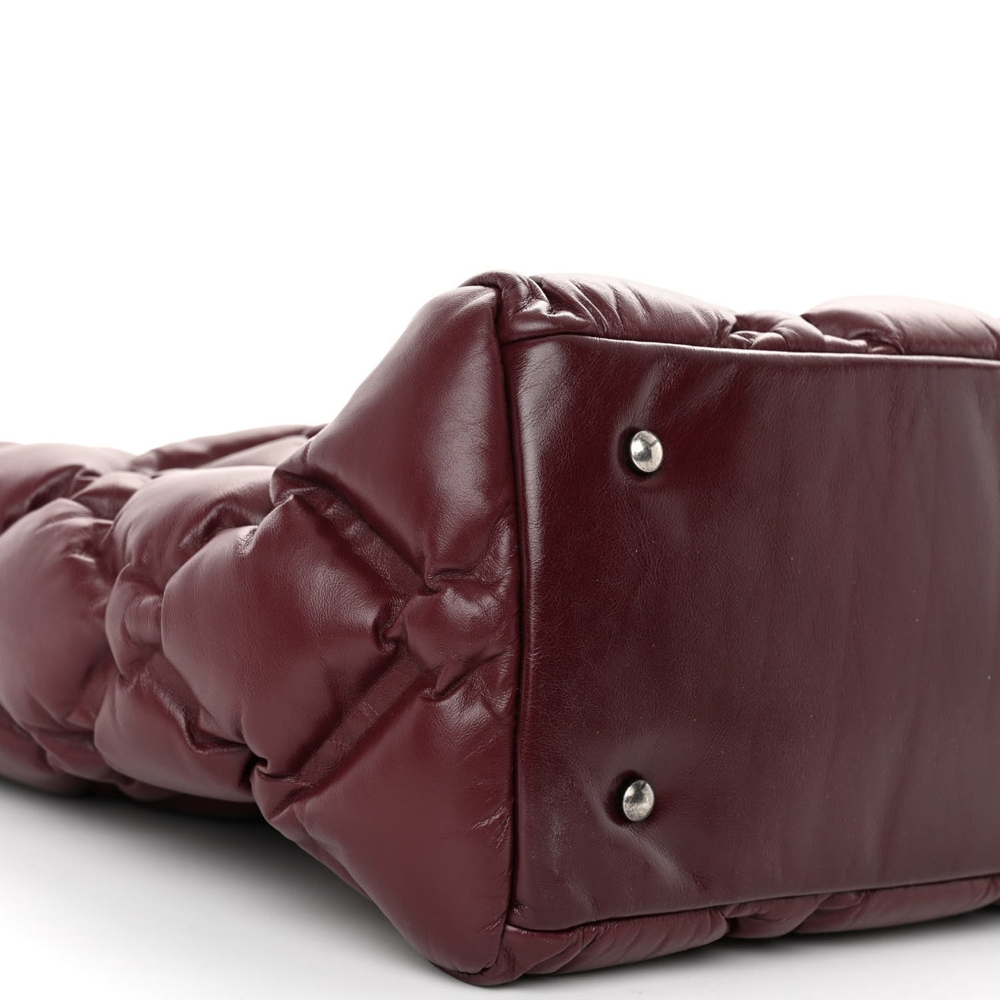 Calfskin Quilted Large Chesterfield Tote Burgundy