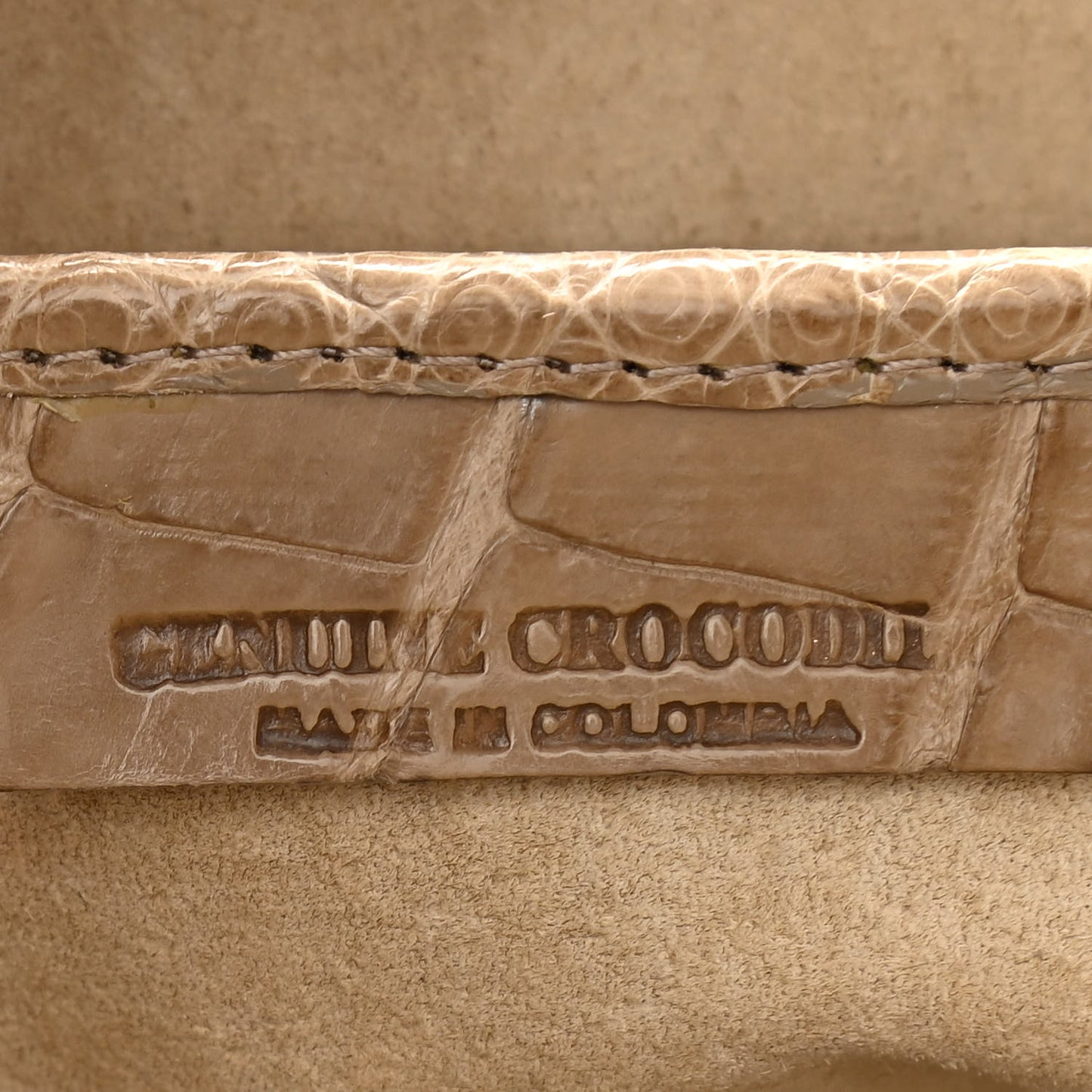 Crocodile Shoulder Bag Beige