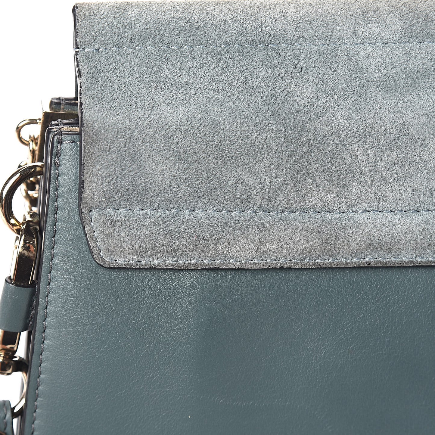 Suede Calfskin Medium Faye Shoulder Bag Cloudy Blue