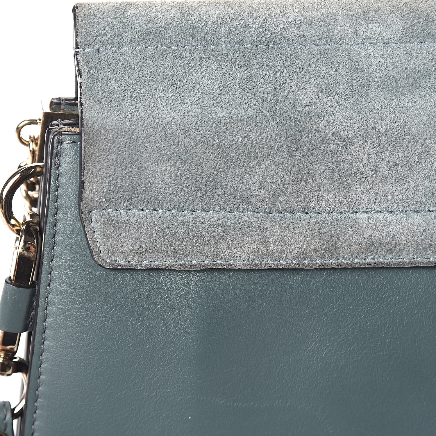 Chloe Suede Calfskin Medium Faye Shoulder Bag Cloudy Blue 10 of 14