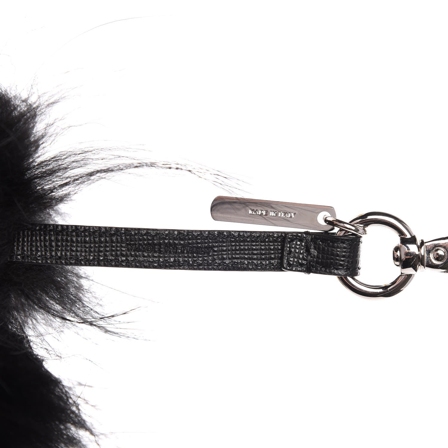 Fendi Vitello Elite Fox Fur Fusto Monster Bag Bug Charm Black Yellow 5 of 6