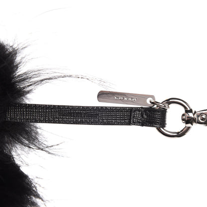 Fendi Vitello Elite Fox Fur Fusto Monster Bag Bug Charm Black Yellow 5 of 6