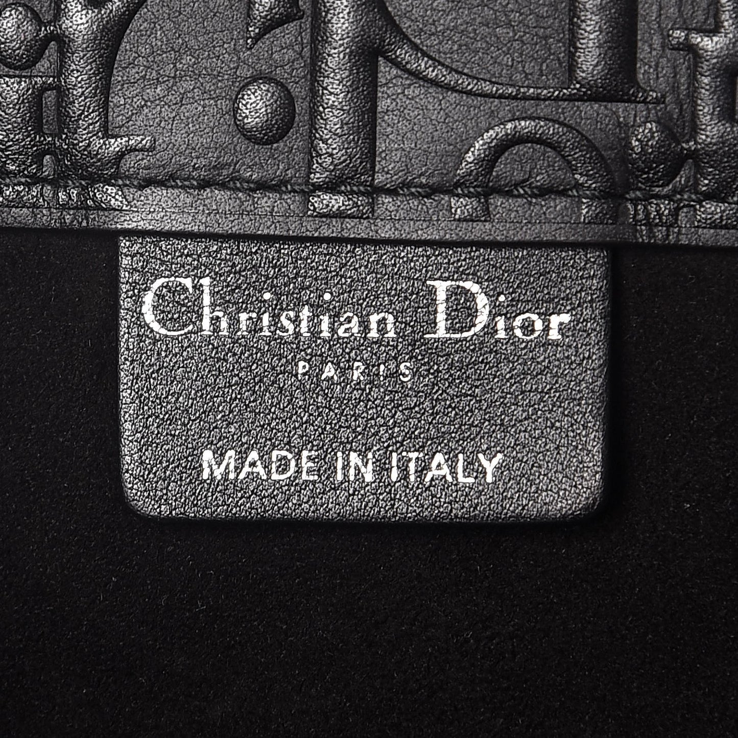 Oblique Calfskin Embossed Book Tote Black