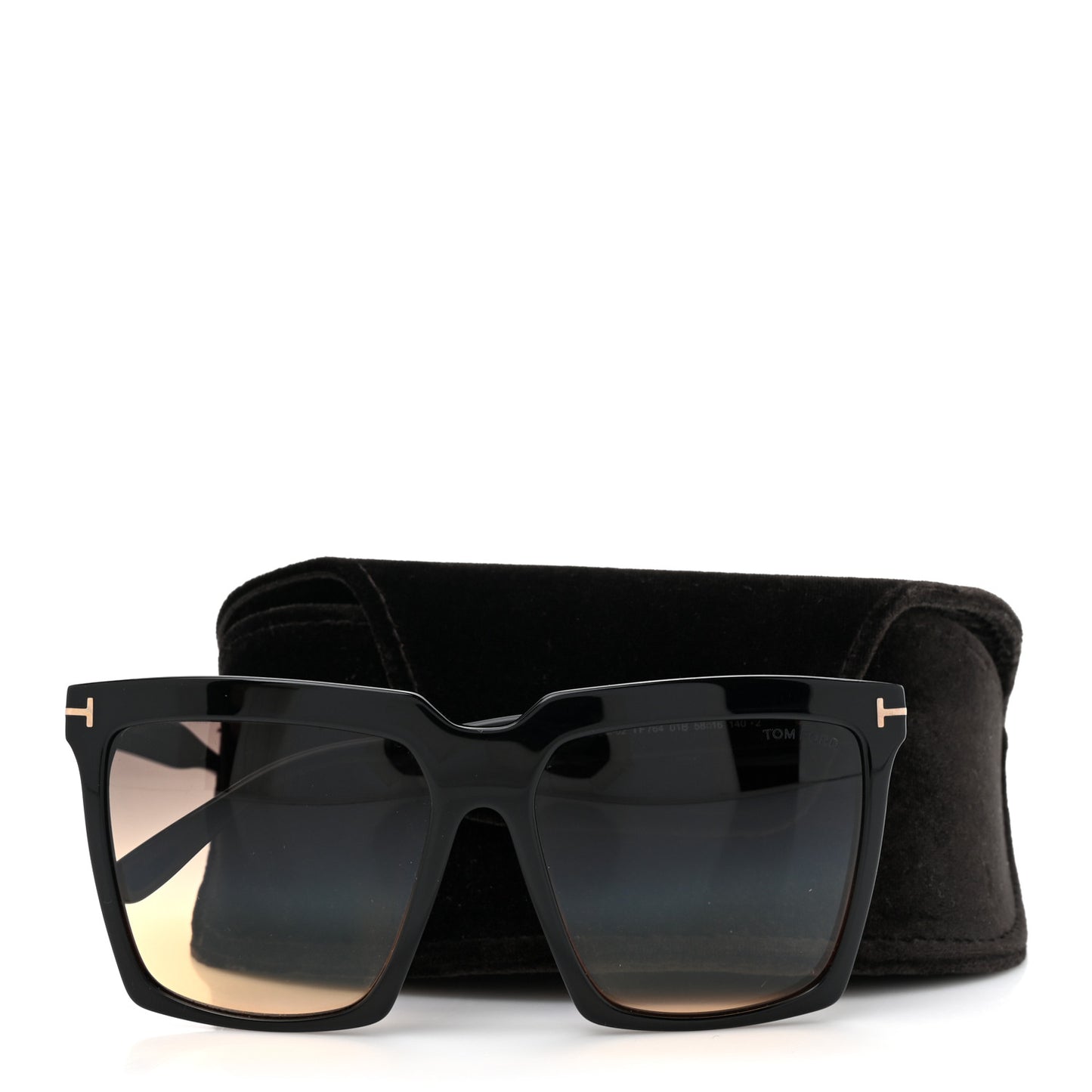 Acetate Sabrina Square Sunglasses TF764 Black