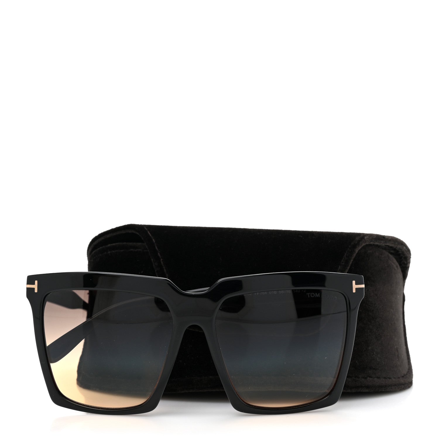 Tom Ford Acetate Sabrina Square Sunglasses TF764 Black 8 of 8
