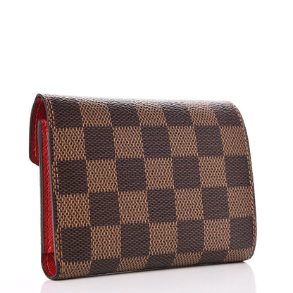 Louis Vuitton Damier Ebene Victorine Wallet Red 3 of 8