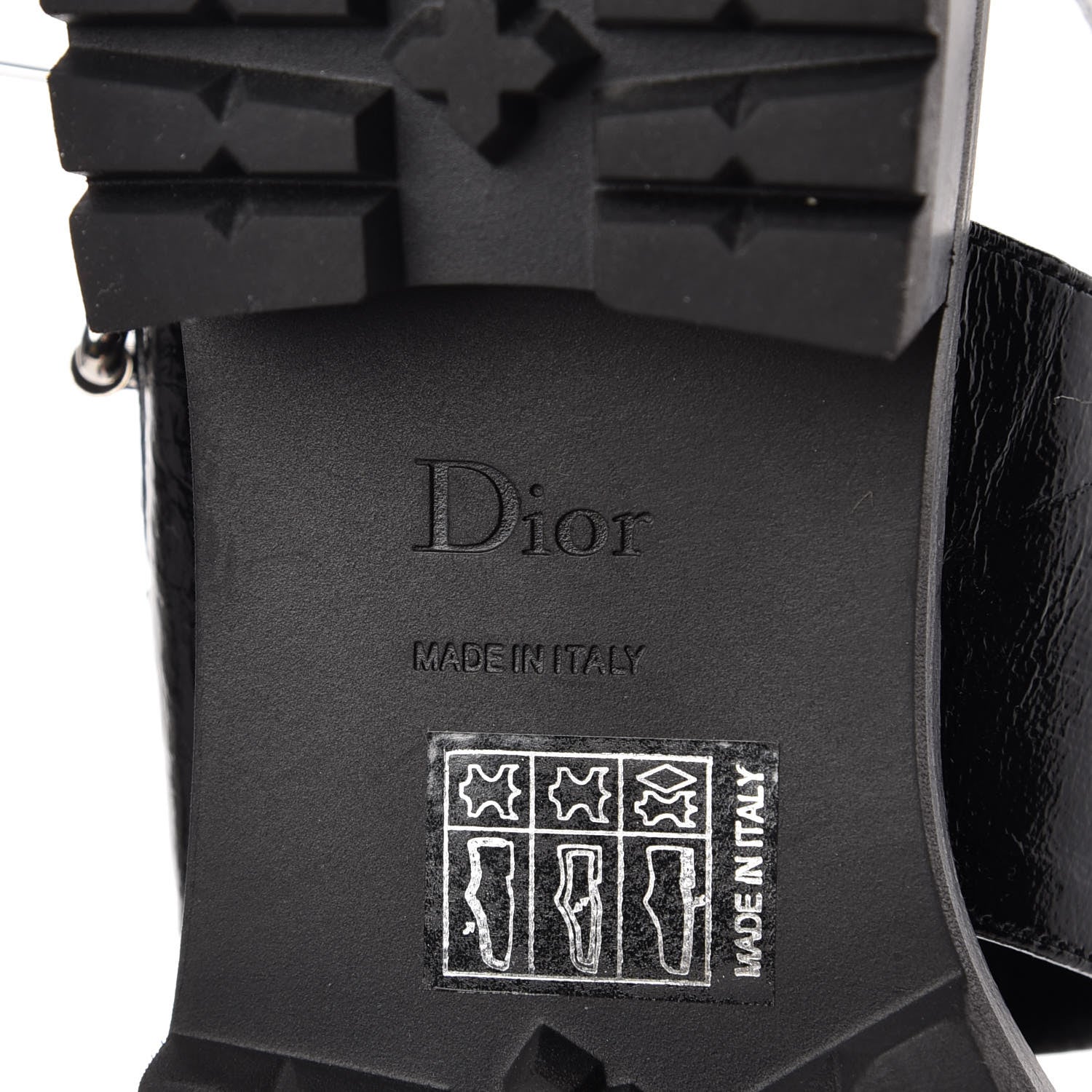 Christian Dior Crinkled Patent Crystals Sandals 37.5 Black 6 of 8