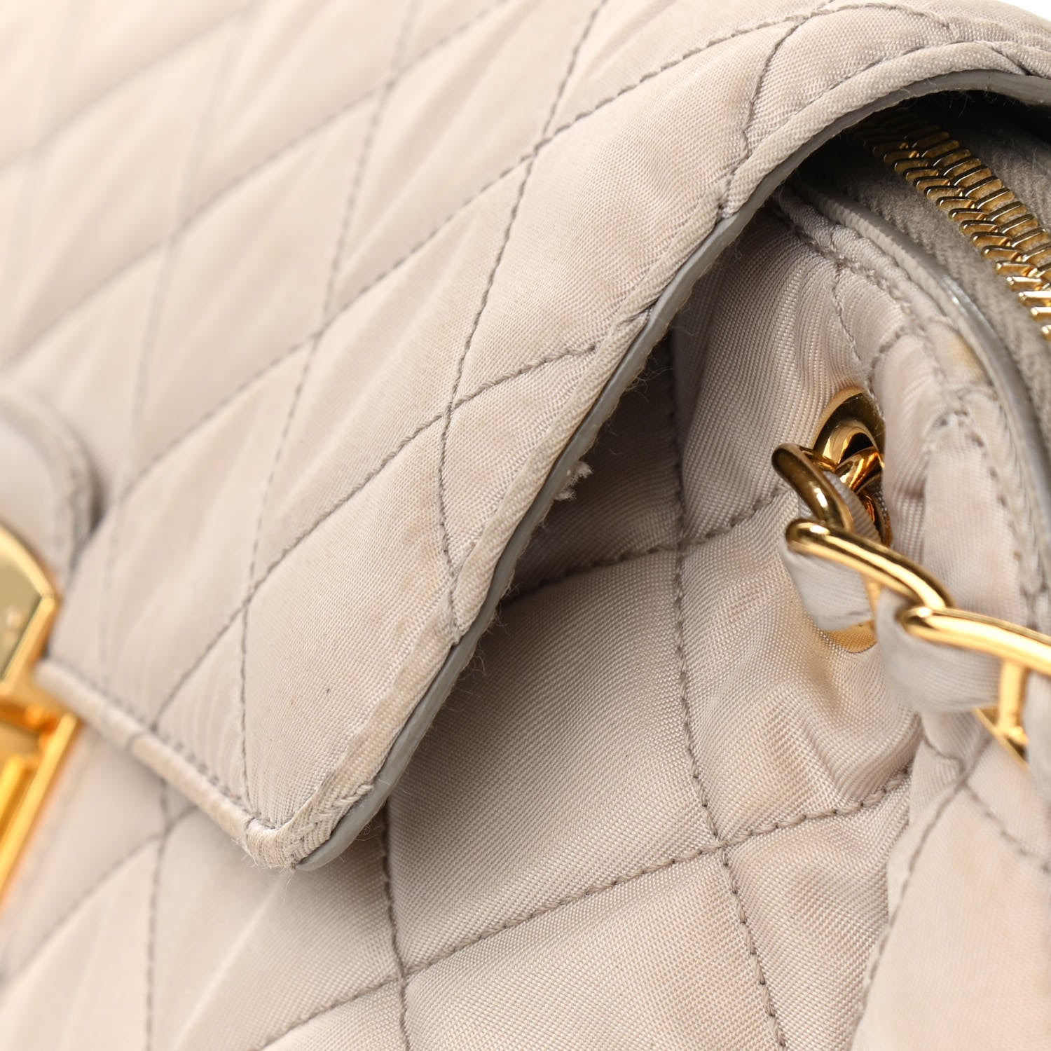 Prada Nylon Tessuto Impuntu Quilted Flap Pomice 14 of 15