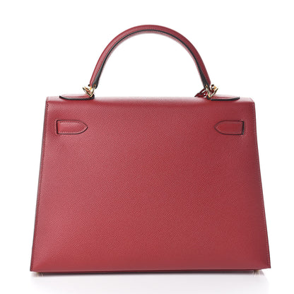 Hermes Epsom Kelly Sellier 32 Rouge Grenat 4 of 35