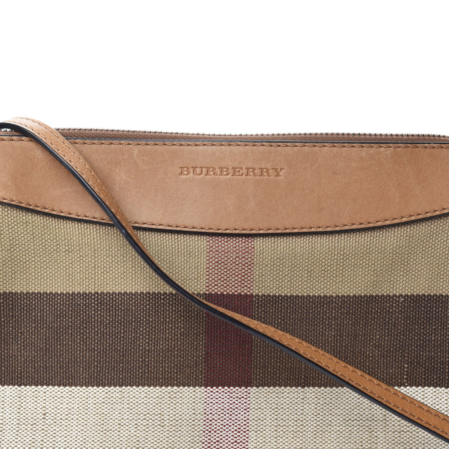 Mega Check Peyton Crossbody Clutch Bag Saddle Brown