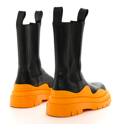 Bottega Veneta Calfskin The Tire Chelsea Boots 35.5 Black Tangerine 4 of 11