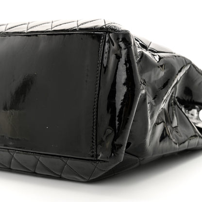 Chanel Patent Quilted Grand Shopping Tote GST Black 10 of 14
