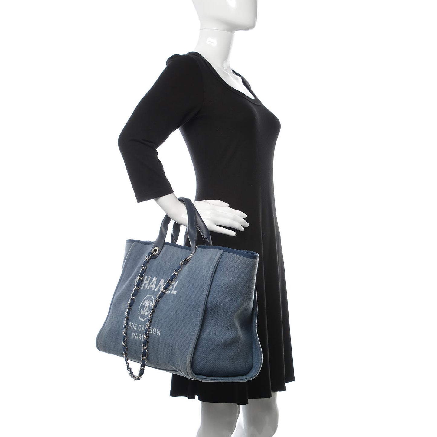 Canvas Large Deauville Tote Denim Blue