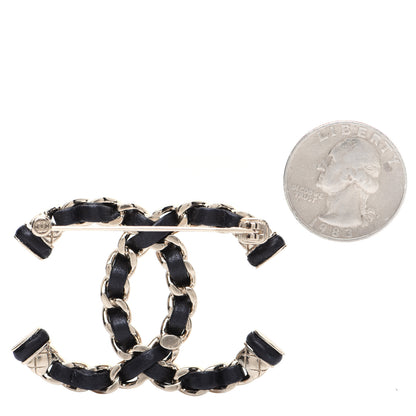 Chanel Lambskin Chain CC Brooch Black Gold 2 of 7