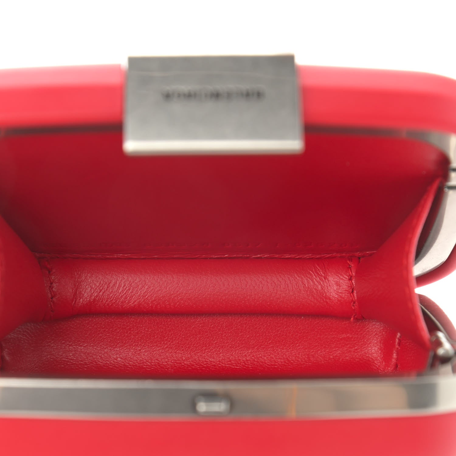 Balenciaga Recycled Plastic Calfskin Embossed Mini Lunch Box Case with Strap Red 5 of 10