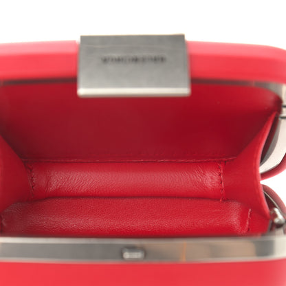 Balenciaga Recycled Plastic Calfskin Embossed Mini Lunch Box Case with Strap Red 5 of 10