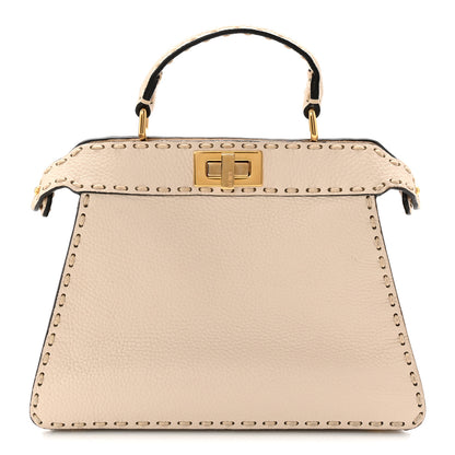 Fendi Cuoio Roma Sellerissima Nappa Sintetica Tape Stitch Small Peekaboo I SEE U Satchel Camelia 1 of 9