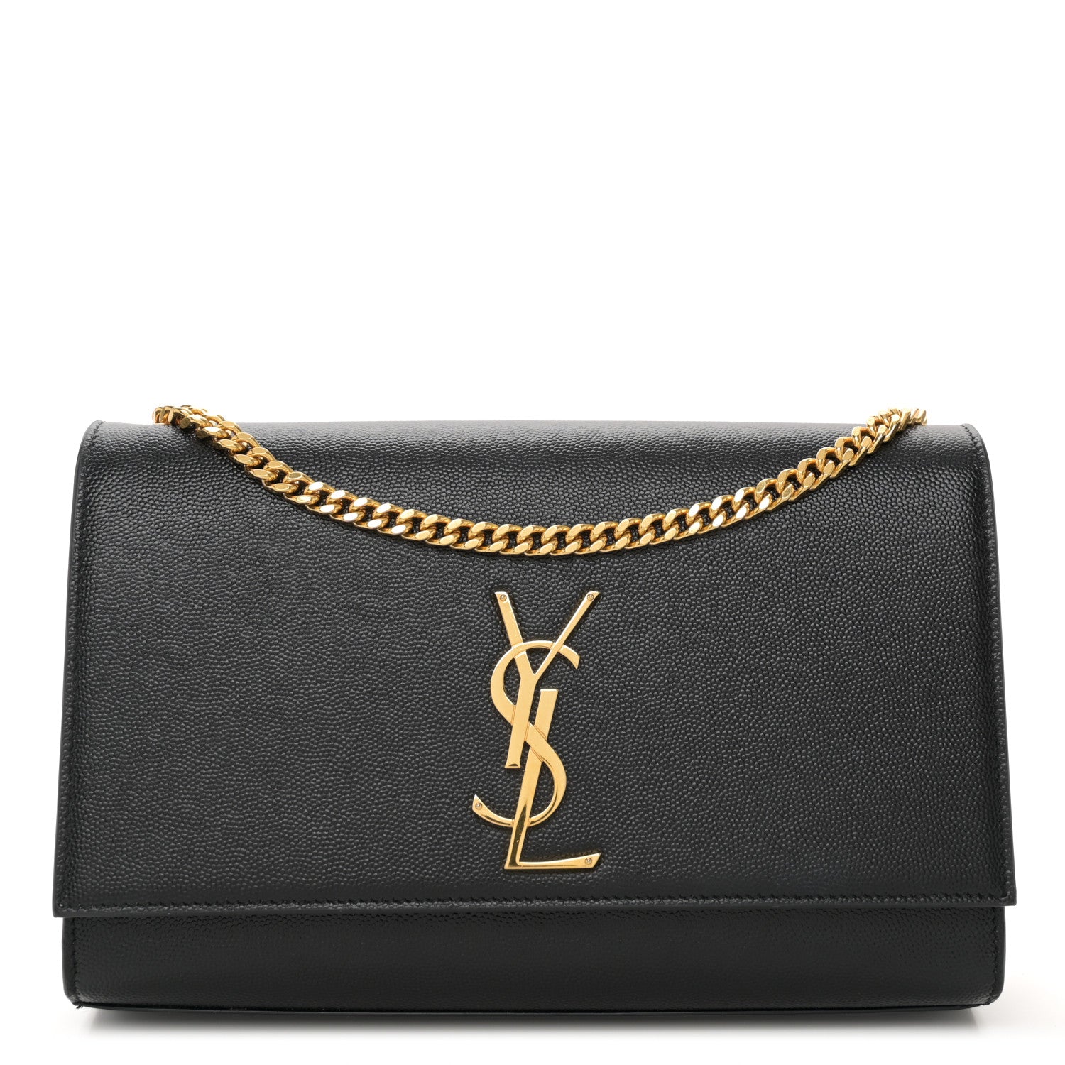 Saint Laurent Grain De Poudre Medium Classic Monogram Kate Satchel Black 1 of 11
