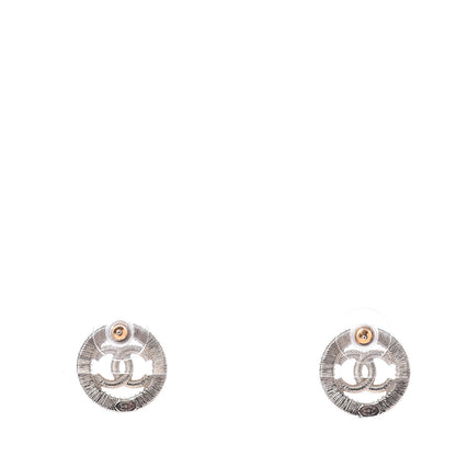 Chanel Crystal CC Round Earrings Gold 4 of 5