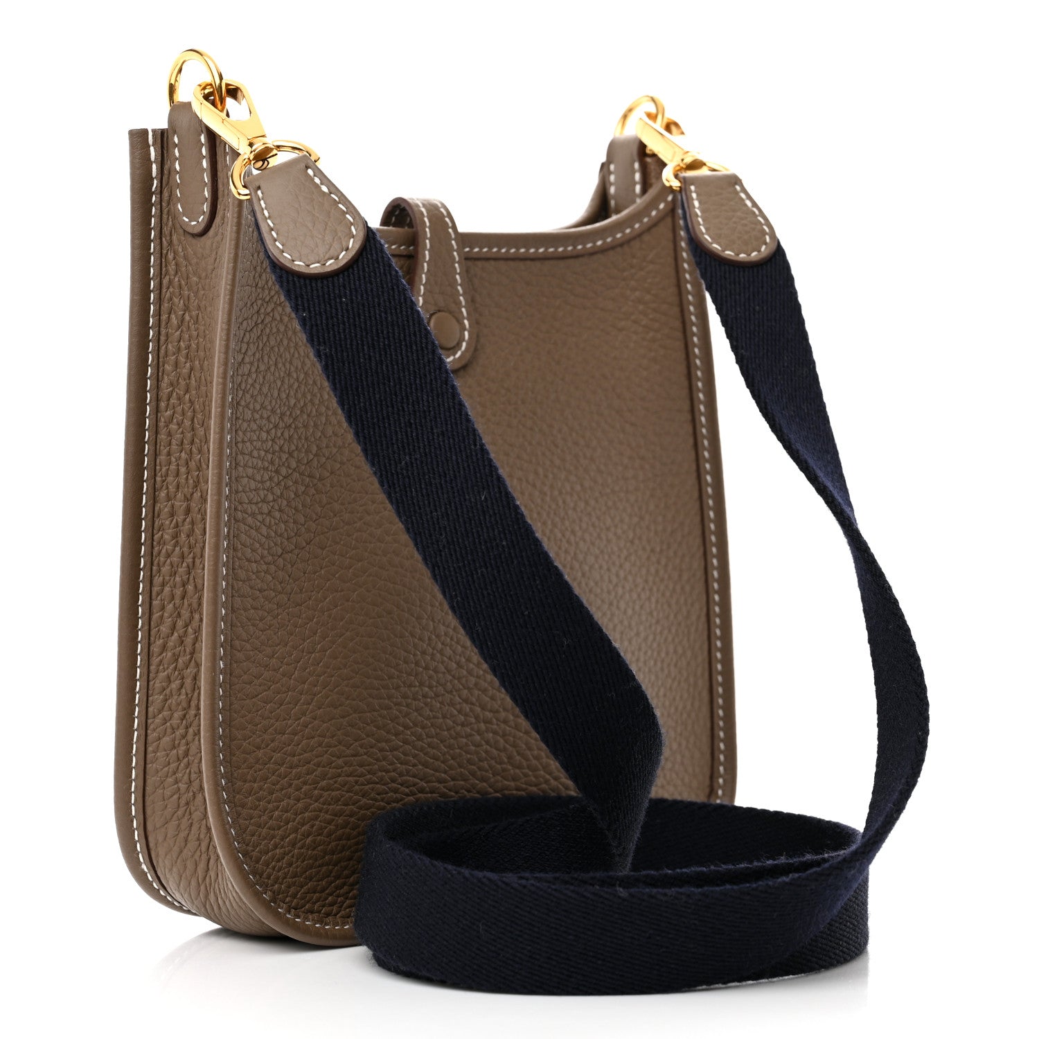 Hermes Taurillon Clemence Amazone Evelyne TPM Etoupe Bleu Indigo 3 of 11