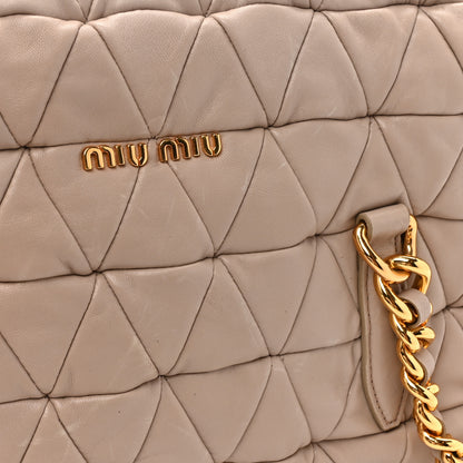 Miu Miu Nappa Quilted Studded Tote Cammeo 16 of 16