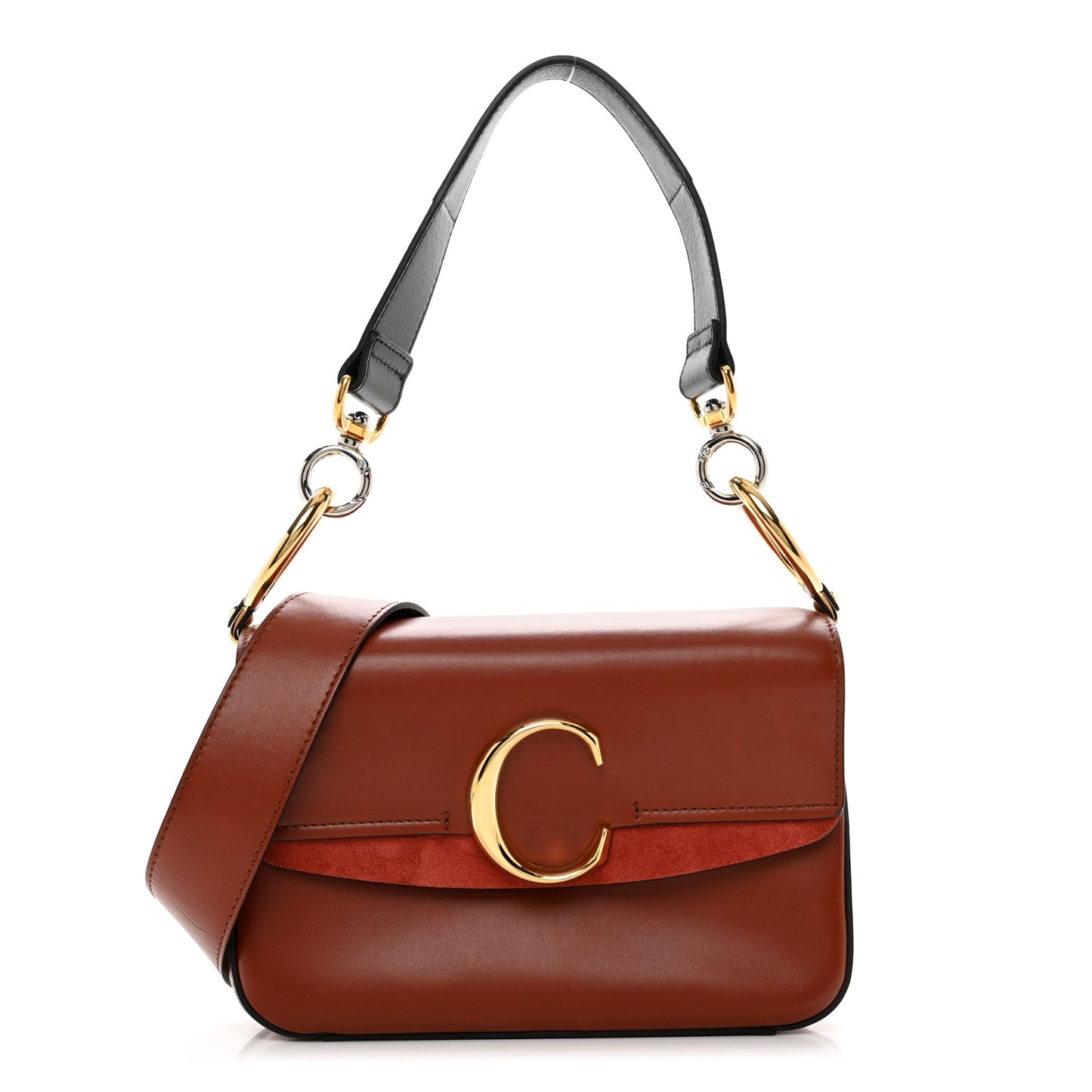 Calfskin Small C Double Carry Sepia Brown