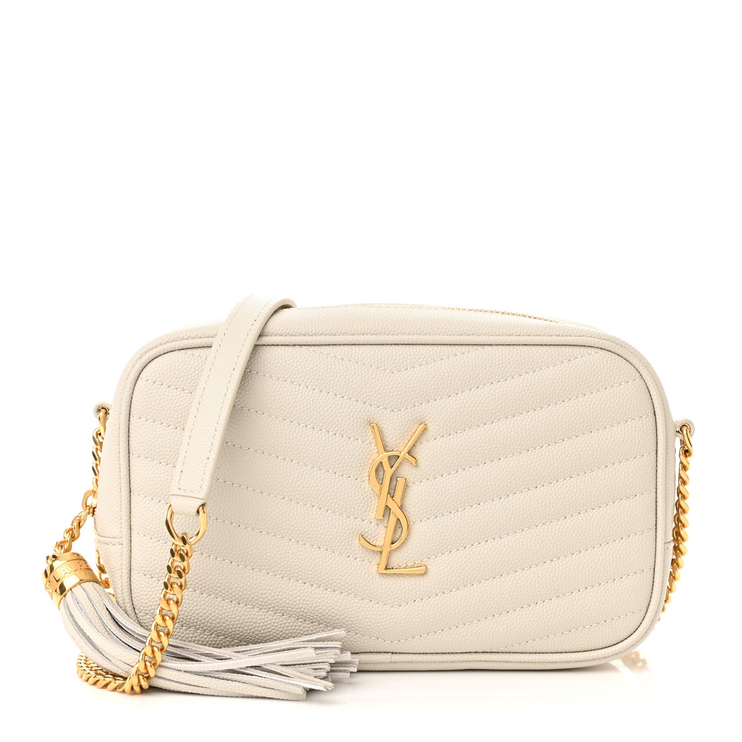 Saint Laurent Grain De Poudre Matelasse Monogram Mini Lou Camera Bag Crema Soft 1 of 11