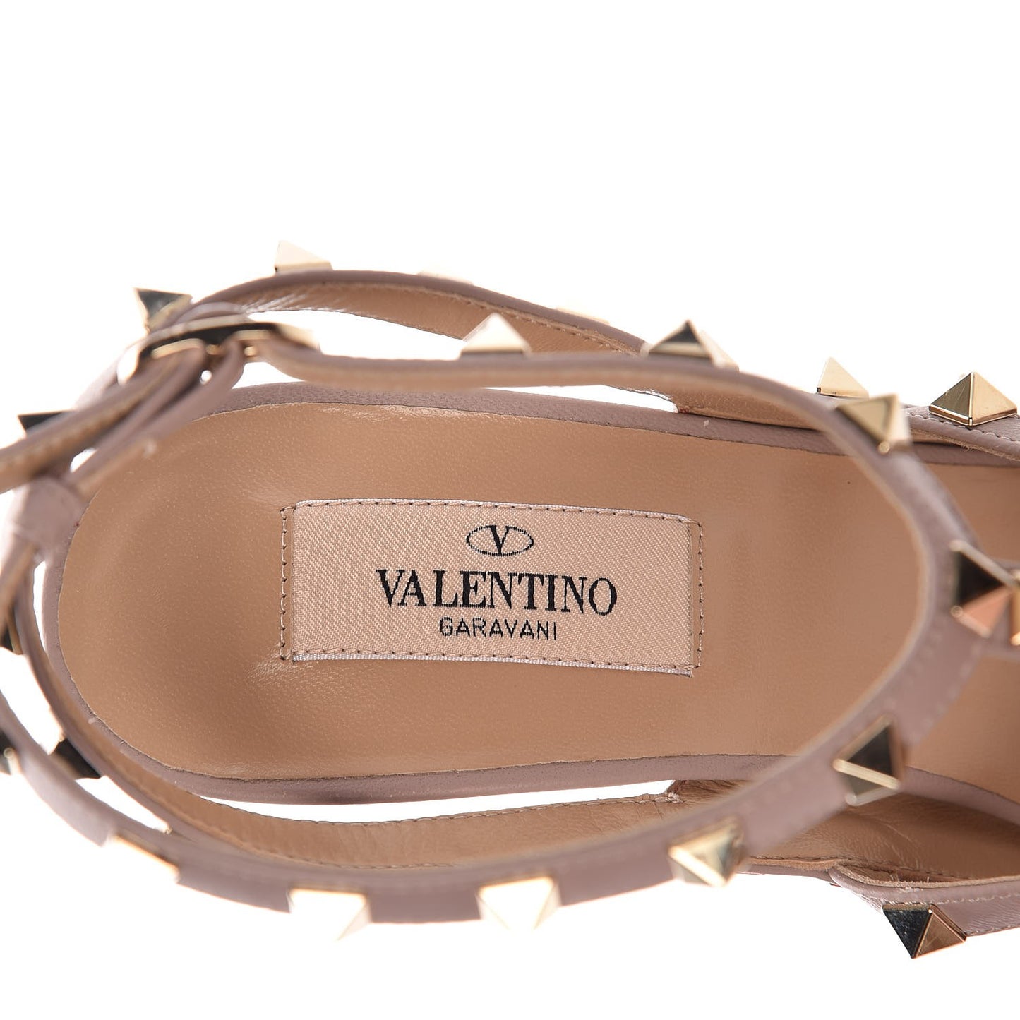 Patent Nappa Rockstud Ankle Strap 100mm Pumps 39.5 Rosso Valentino Poudre