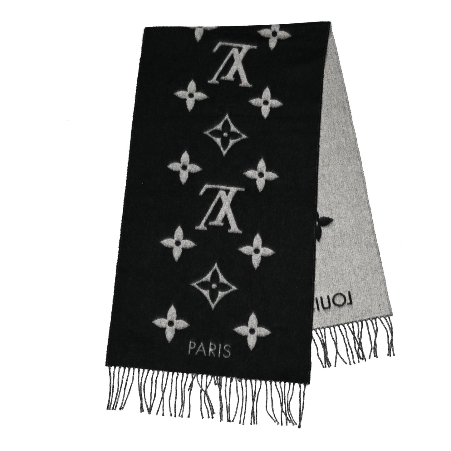 Cashmere Monogram Reykjavik Scarf Black