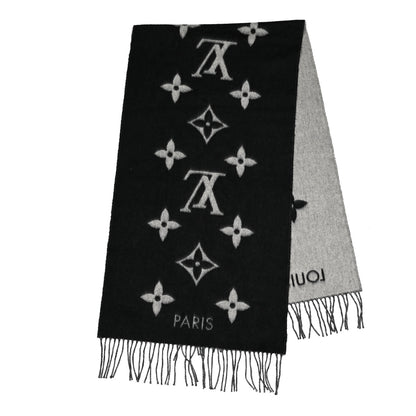 Louis Vuitton Cashmere Monogram Reykjavik Scarf Black 2 of 4
