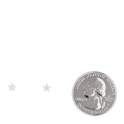 Jennifer Meyer 18K White Gold Diamond Mini Star Stud Earrings 2 of 4