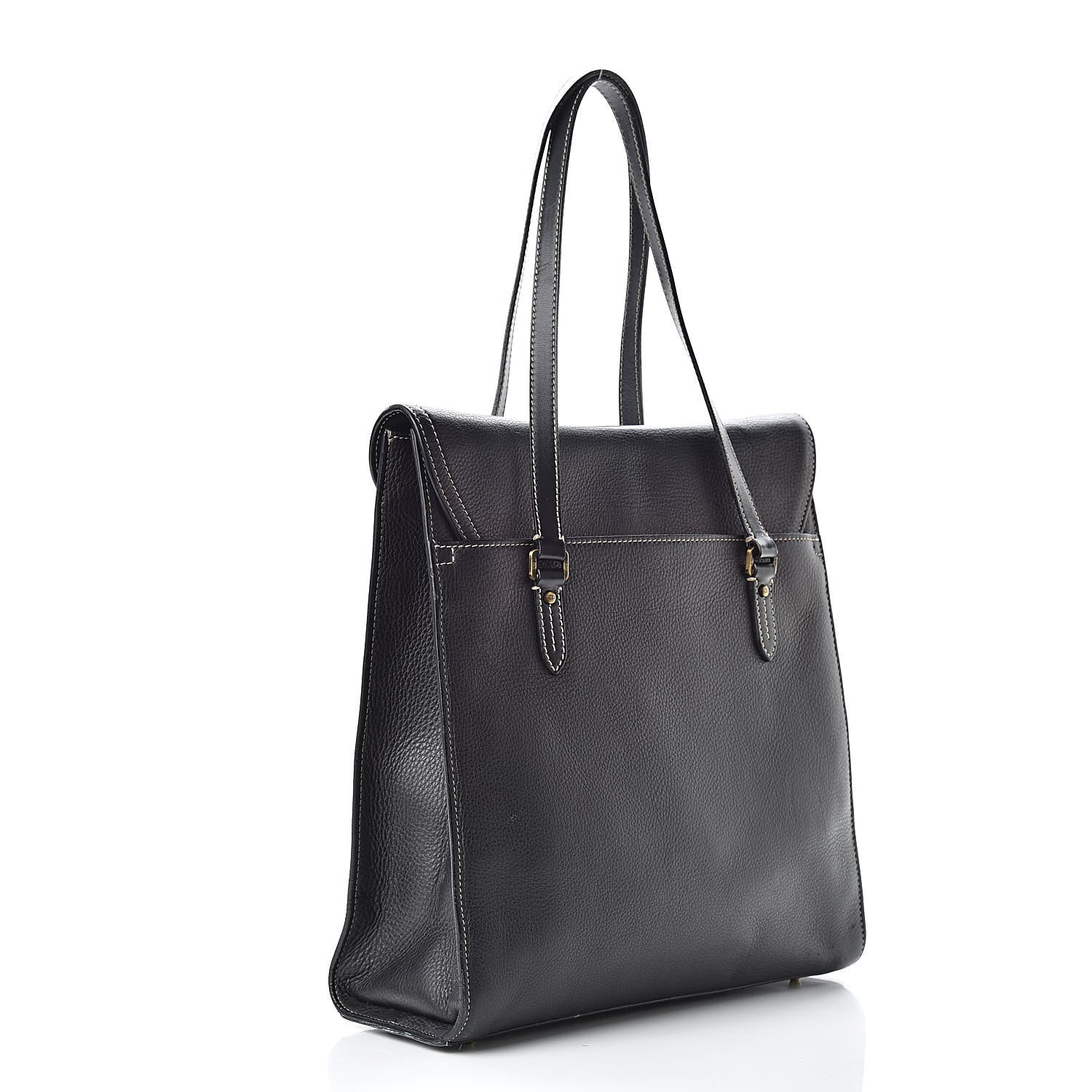 Christian Dior Calfskin Saddle Vertical Shopper Black 3 of 23