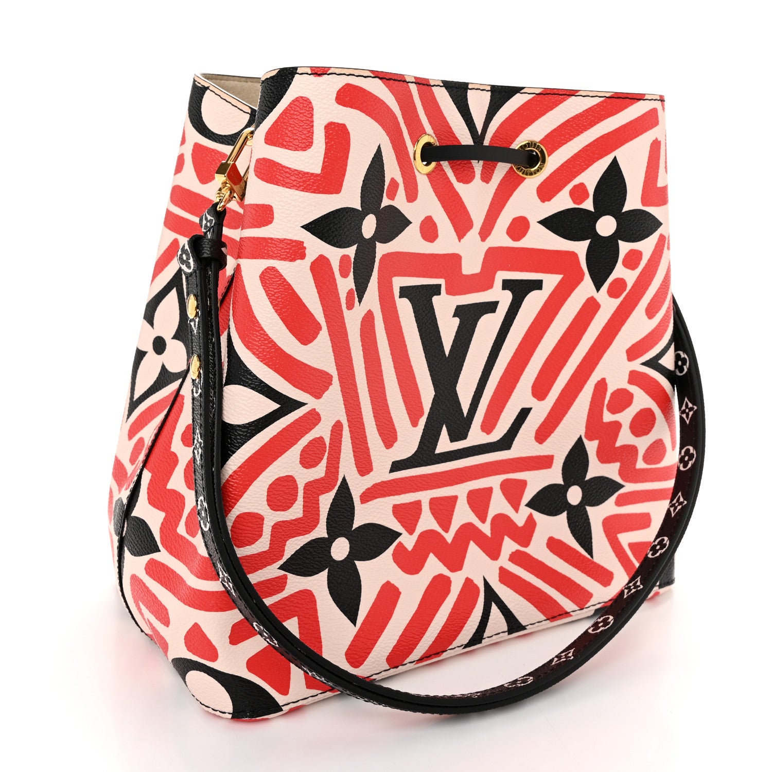 Louis Vuitton Monogram Giant Crafty NeoNoe MM Creme Rouge Black 3 of 9