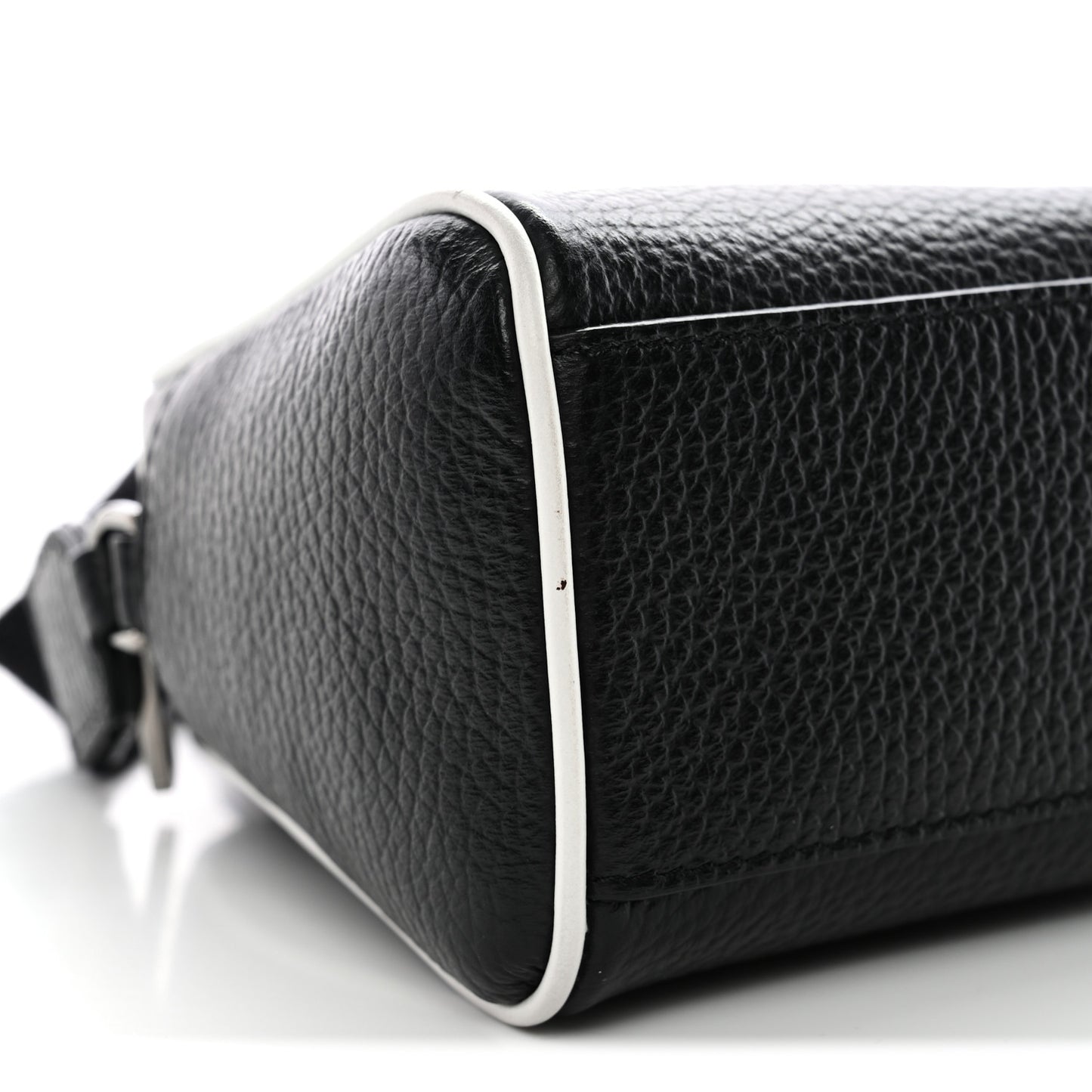 Calfskin Bowling Bag Black White