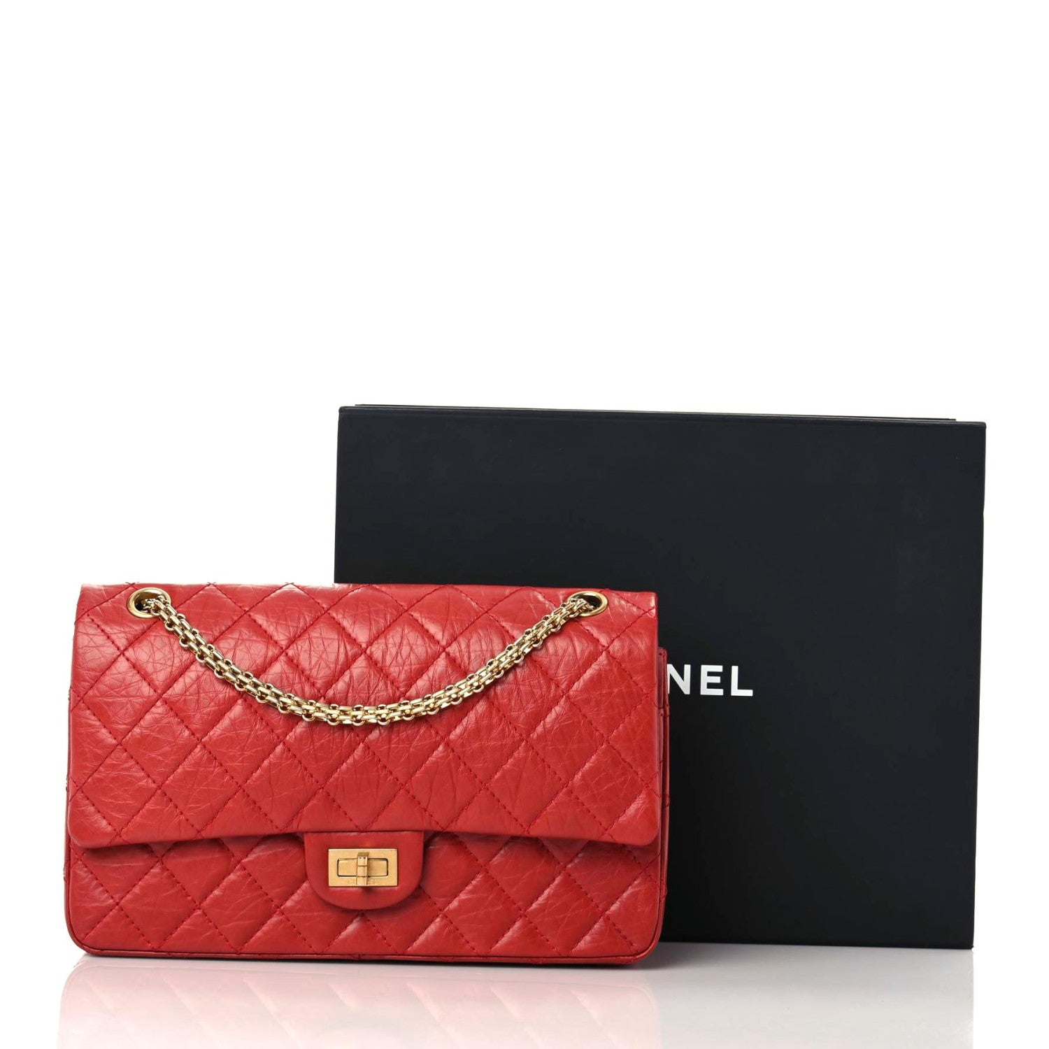 Chanel Aged Calfskin Quilted 2.55 Reissue 226 Flap Red 13 of 13
