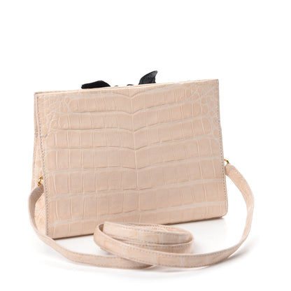 Nancy Gonzalez Crocodile Butterfly Small Clutch Bag Blush Black 3 of 10