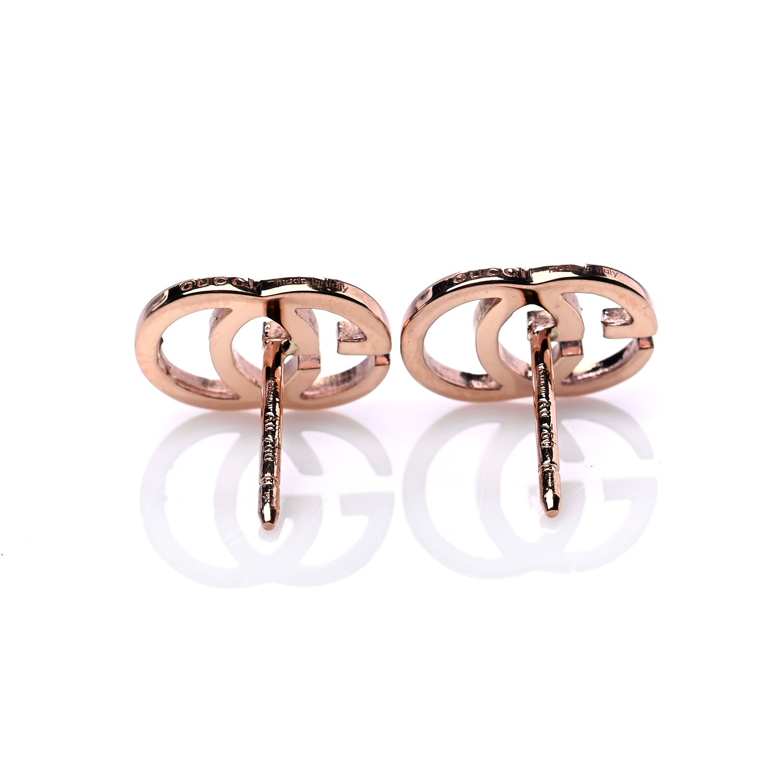 Gucci 18K Yellow Gold GG Tissue Stud Earrings 4 of 5