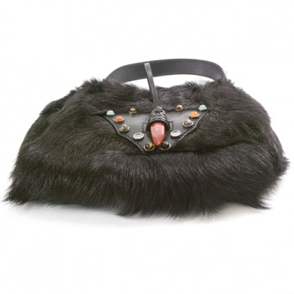 Valentino Garavani Fur Shoulder Bag Black 4 of 11