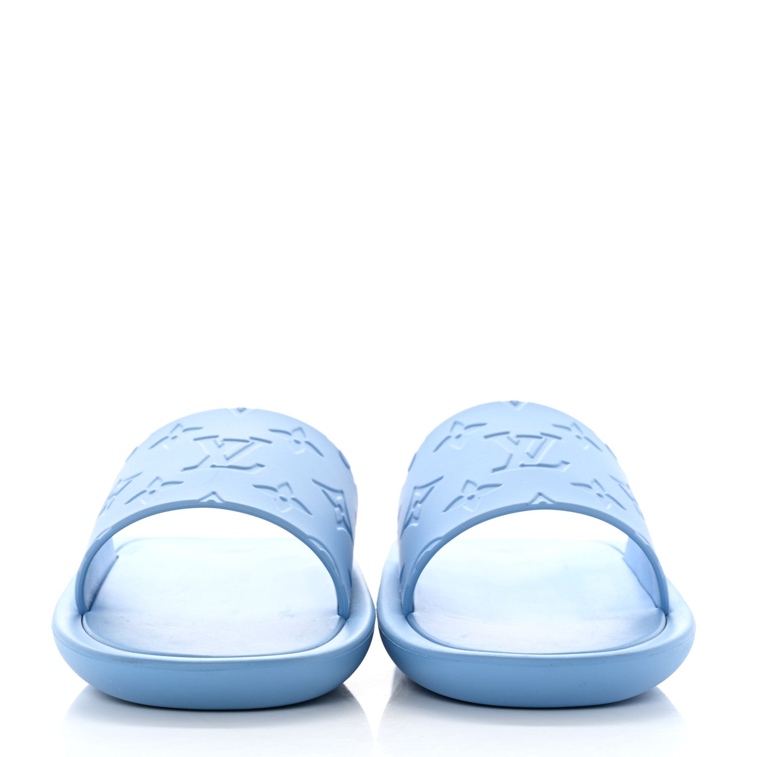 Louis Vuitton Rubber Monogram Embossed Sunbath Flat Mule 36 Blue 2 of 8