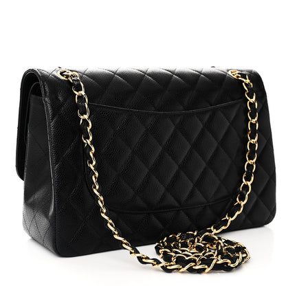 Chanel Caviar Quilted Jumbo Double Flap Black 3 of 10