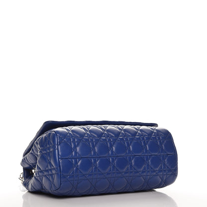 Christian Dior Lambskin Cannage Soft Flap Bag Blue 4 of 7