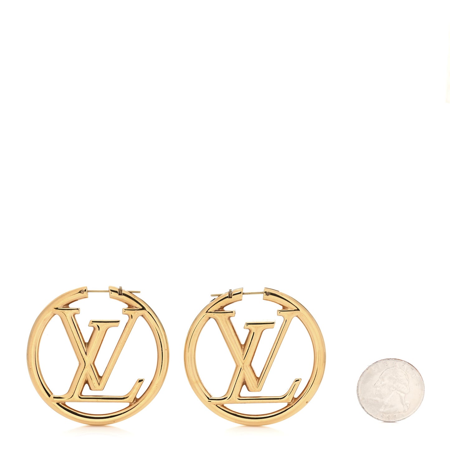 Metal Louise Hoop Earrings Gold