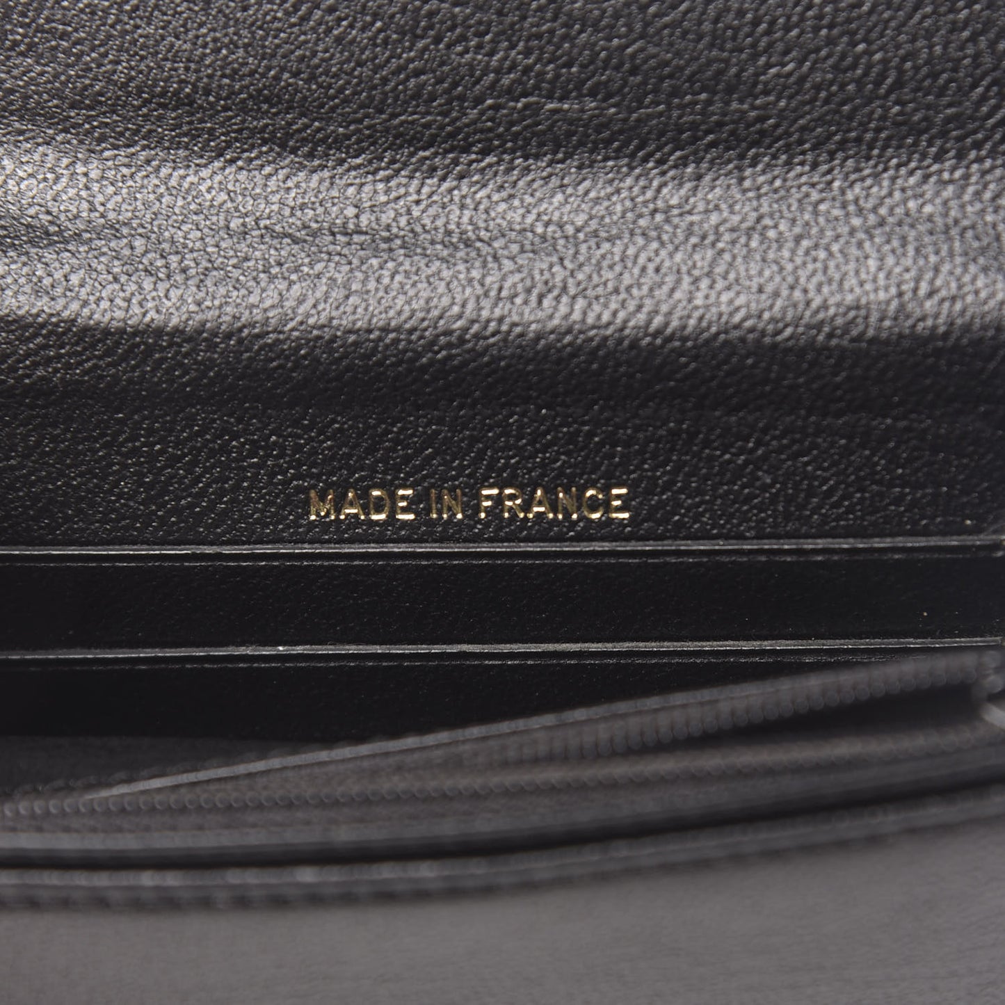 Goatskin CC Compact Flap Wallet Black