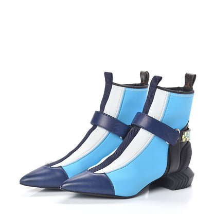 Louis Vuitton Neoprene Deep Sea Ankle Boot 37.5 Blue 3 of 7
