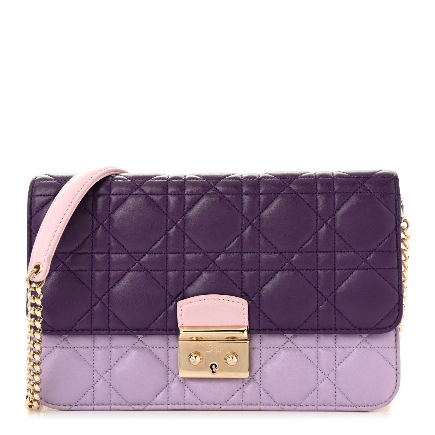 Christian Dior Lambskin Cannage Miss Dior Promenade Pouch Purple Multicolor 1 of 14