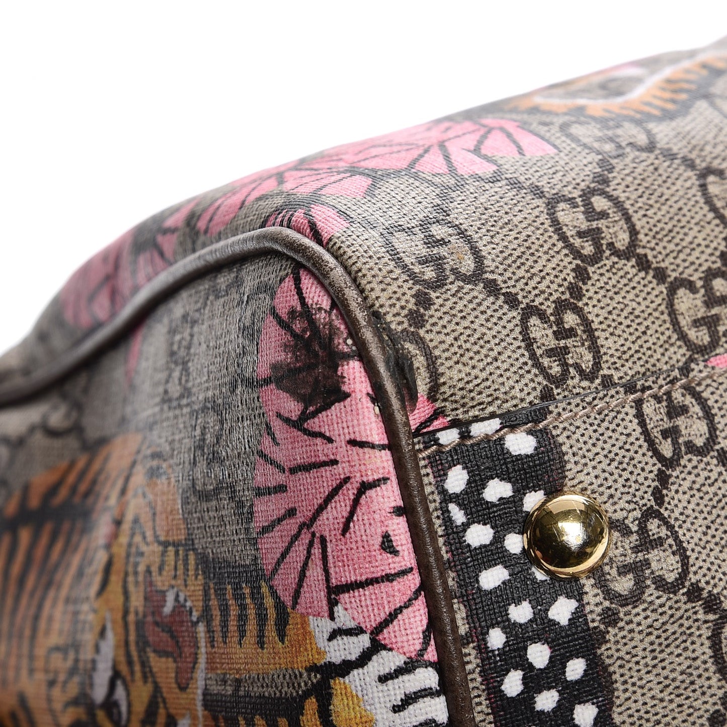 GG Supreme Monogram Bengal Medium Boston Beige PInk