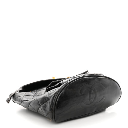 Chanel Lambskin Quilted Drawstring Backpack Black 4 of 13