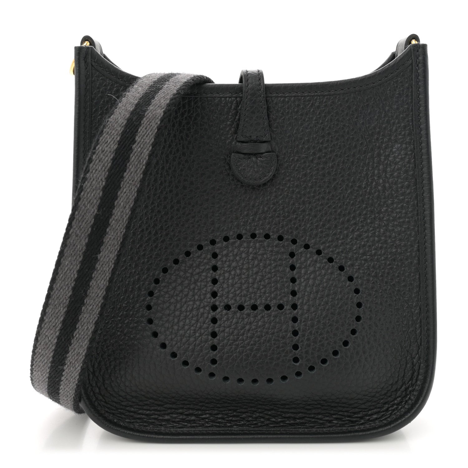 Hermes Taurillon Clemence Evelyne TPM Black Gris Meyer 1 of 11