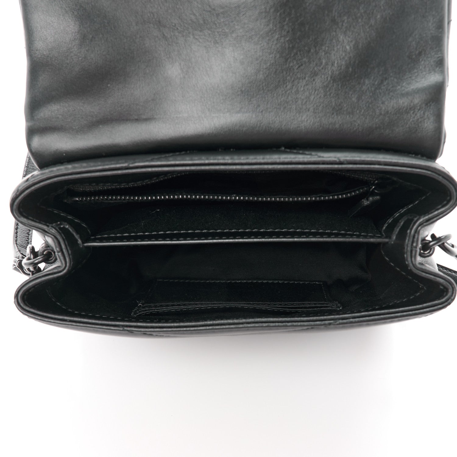 Saint Laurent Calfskin Y Quilted Monogram Monochrome Toy Loulou Crossbody Bag Black 5 of 12