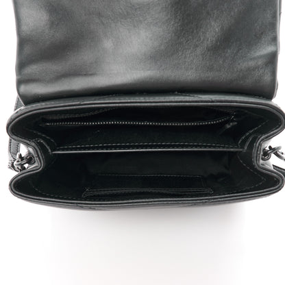 Saint Laurent Calfskin Y Quilted Monogram Monochrome Toy Loulou Crossbody Bag Black 5 of 12